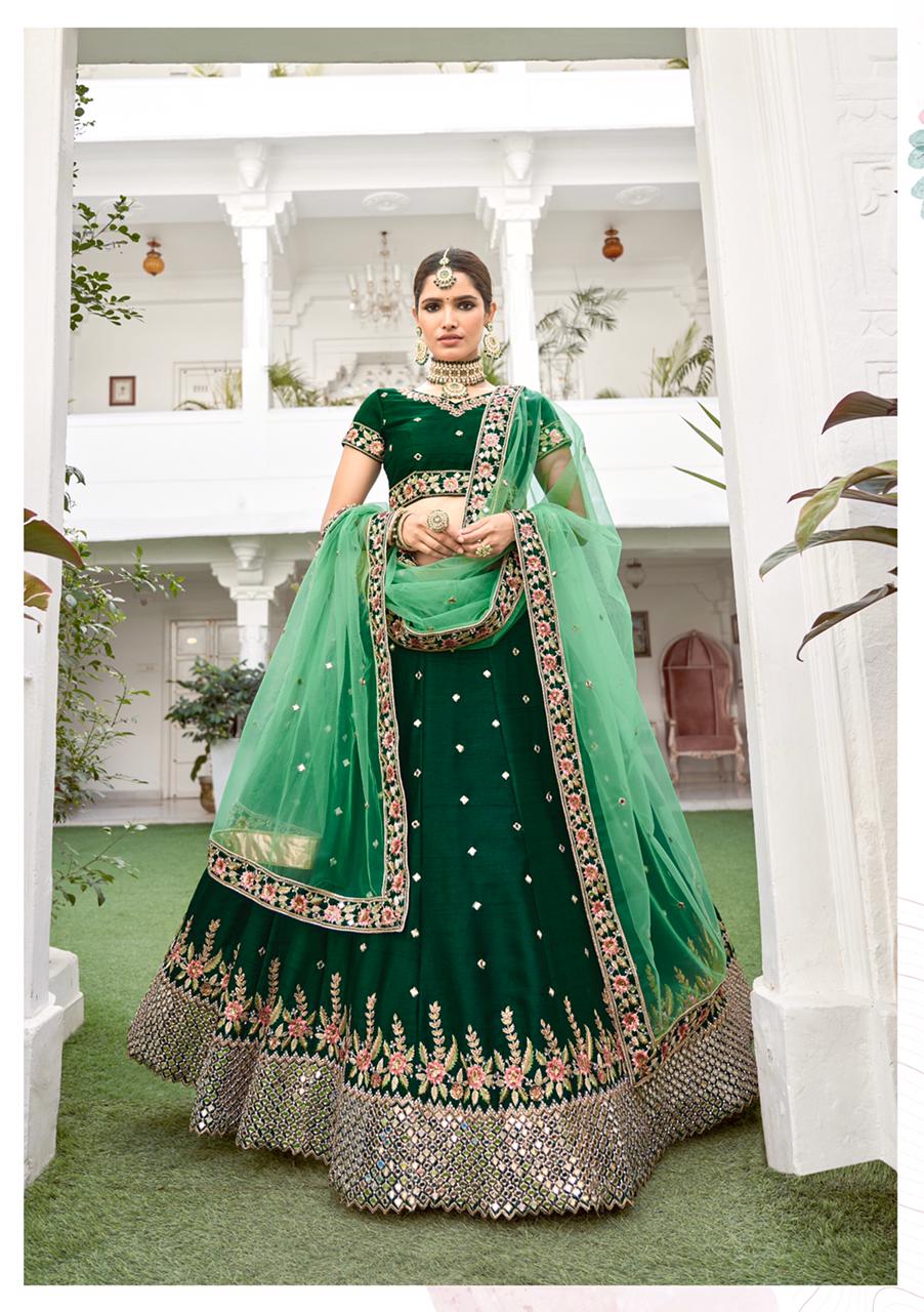 alizeh  mirror maze d no 1014 silk catchy look lehenga singal