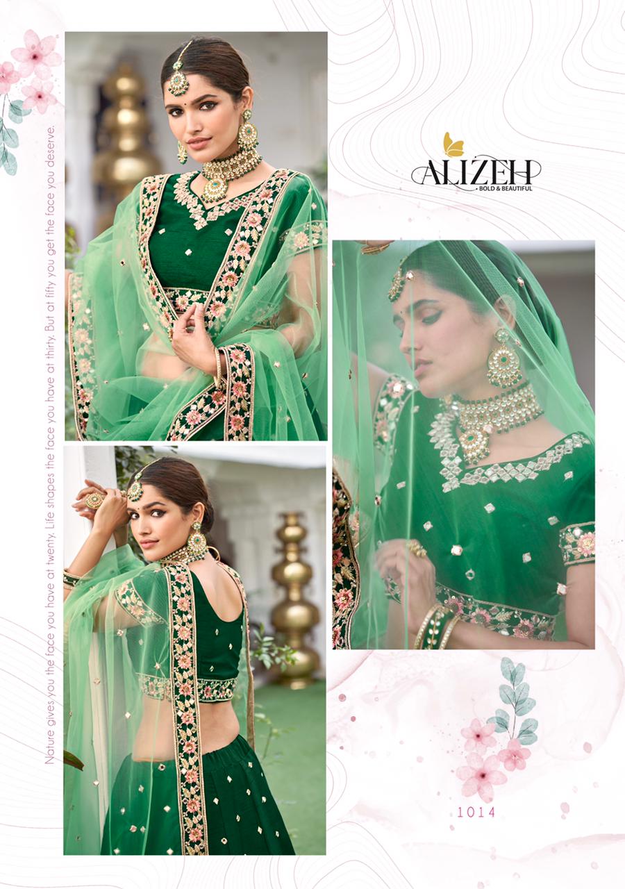 alizeh  mirror maze d no 1014 silk catchy look lehenga singal