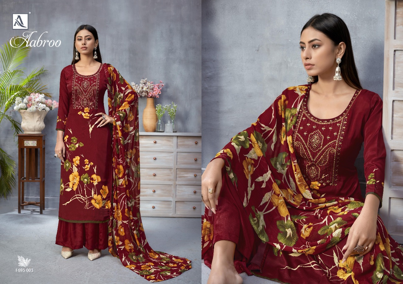 alok suit aabroo french exclusive digital print salwar suit catalog