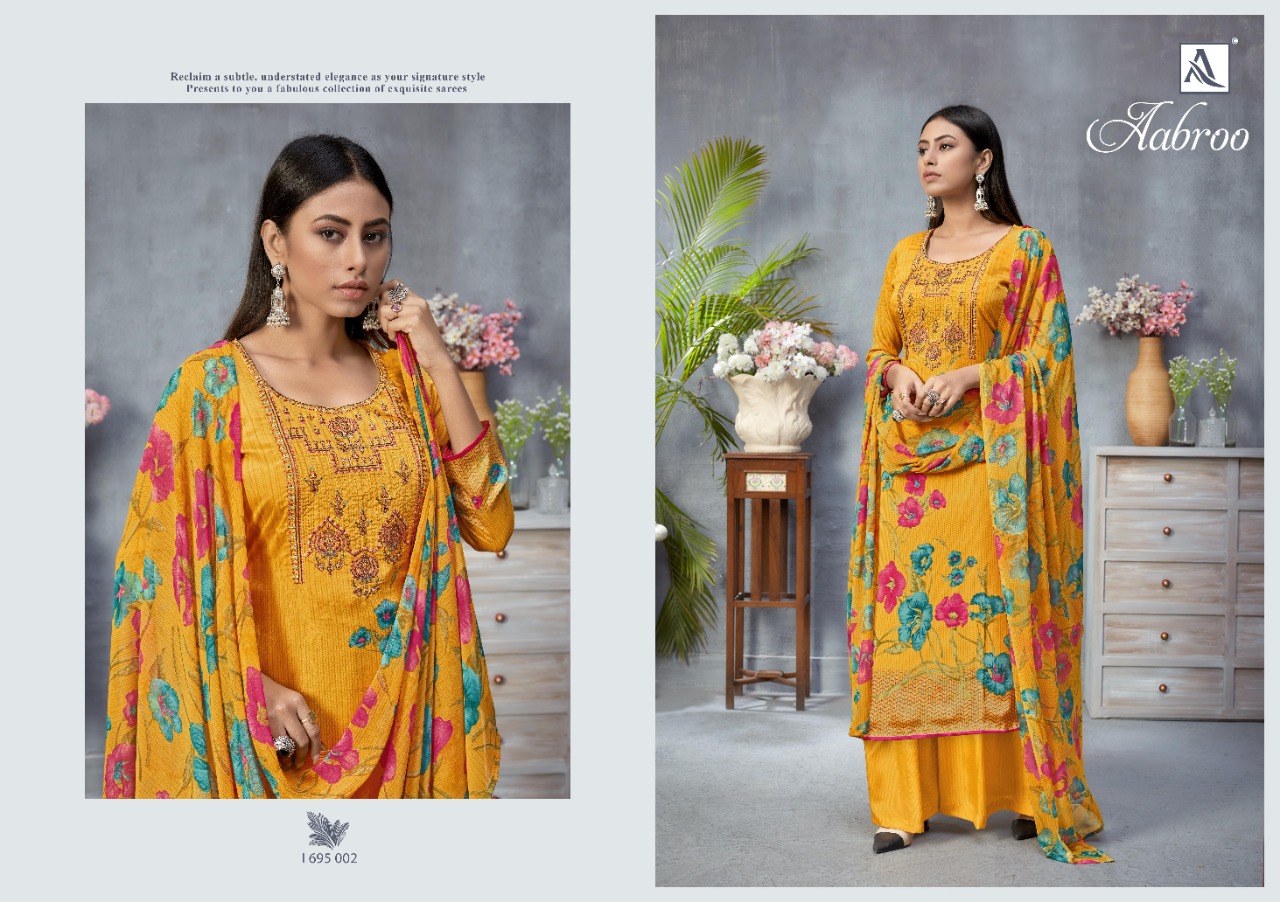 alok suit aabroo french exclusive digital print salwar suit catalog