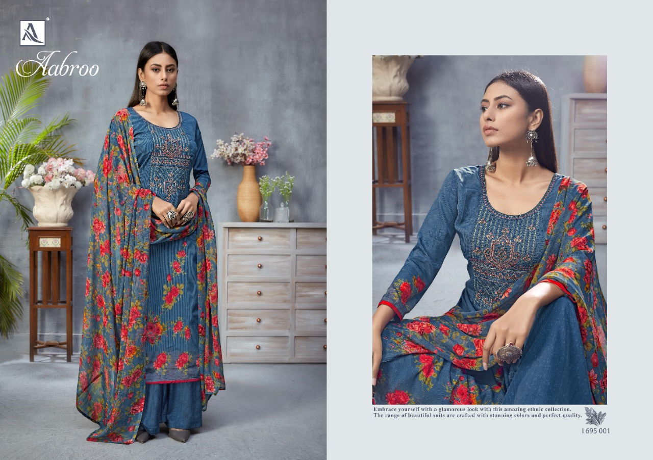 alok suit aabroo french exclusive digital print salwar suit catalog