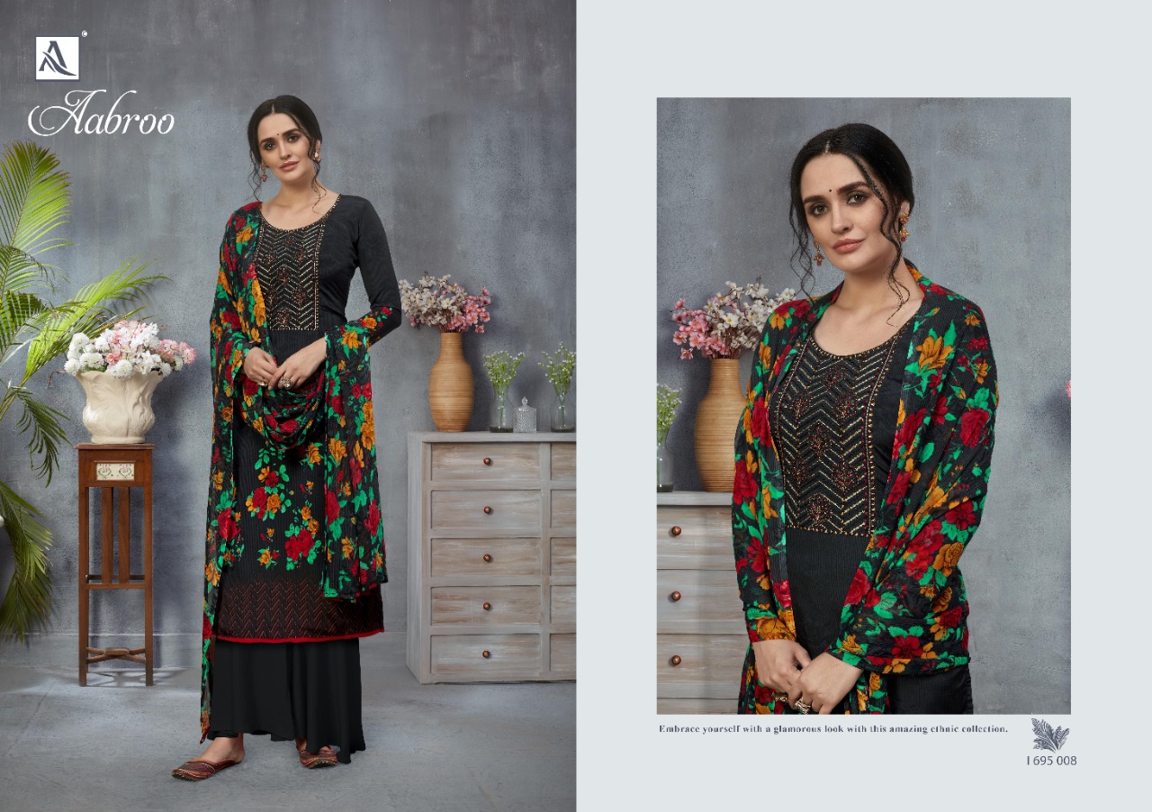 alok suit aabroo french exclusive digital print salwar suit catalog