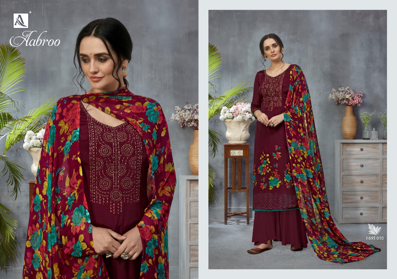 alok suit aabroo french exclusive digital print salwar suit catalog