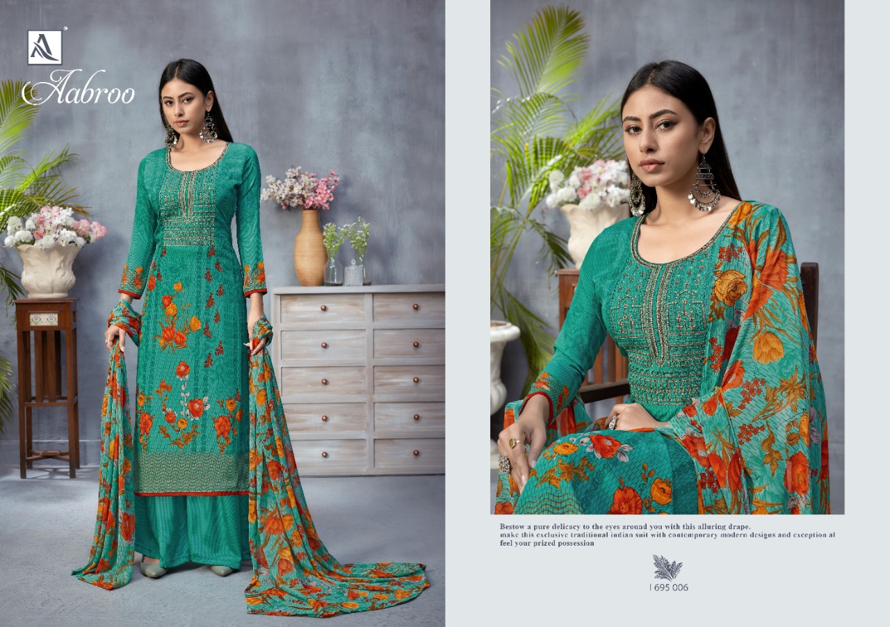 alok suit aabroo french exclusive digital print salwar suit catalog