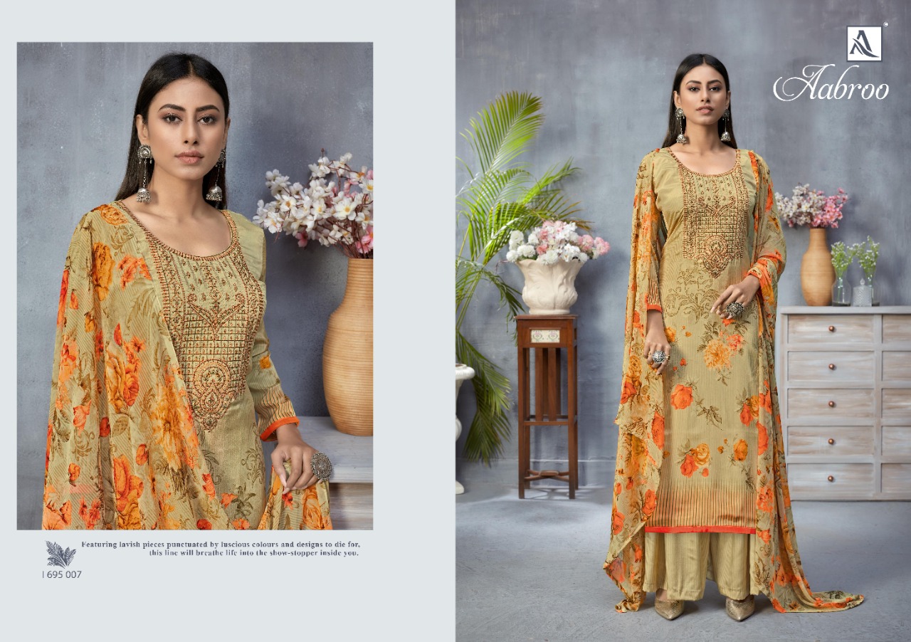 alok suit aabroo french exclusive digital print salwar suit catalog