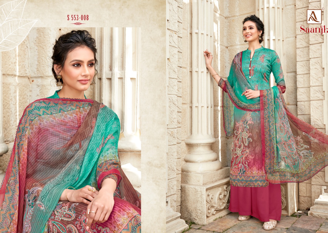 alok suit saanjh cotton exclusive print slwar suit catalog