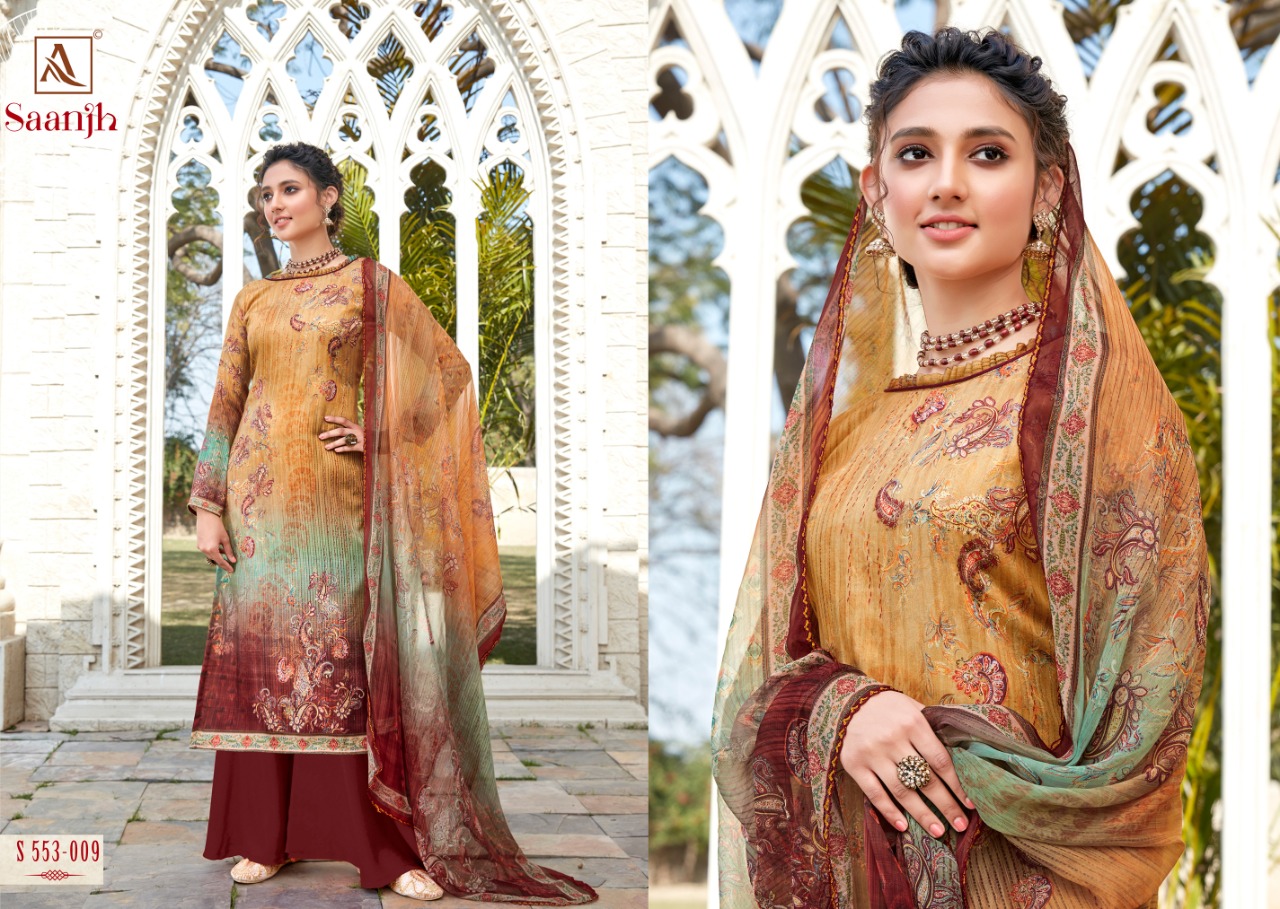 alok suit saanjh cotton exclusive print slwar suit catalog