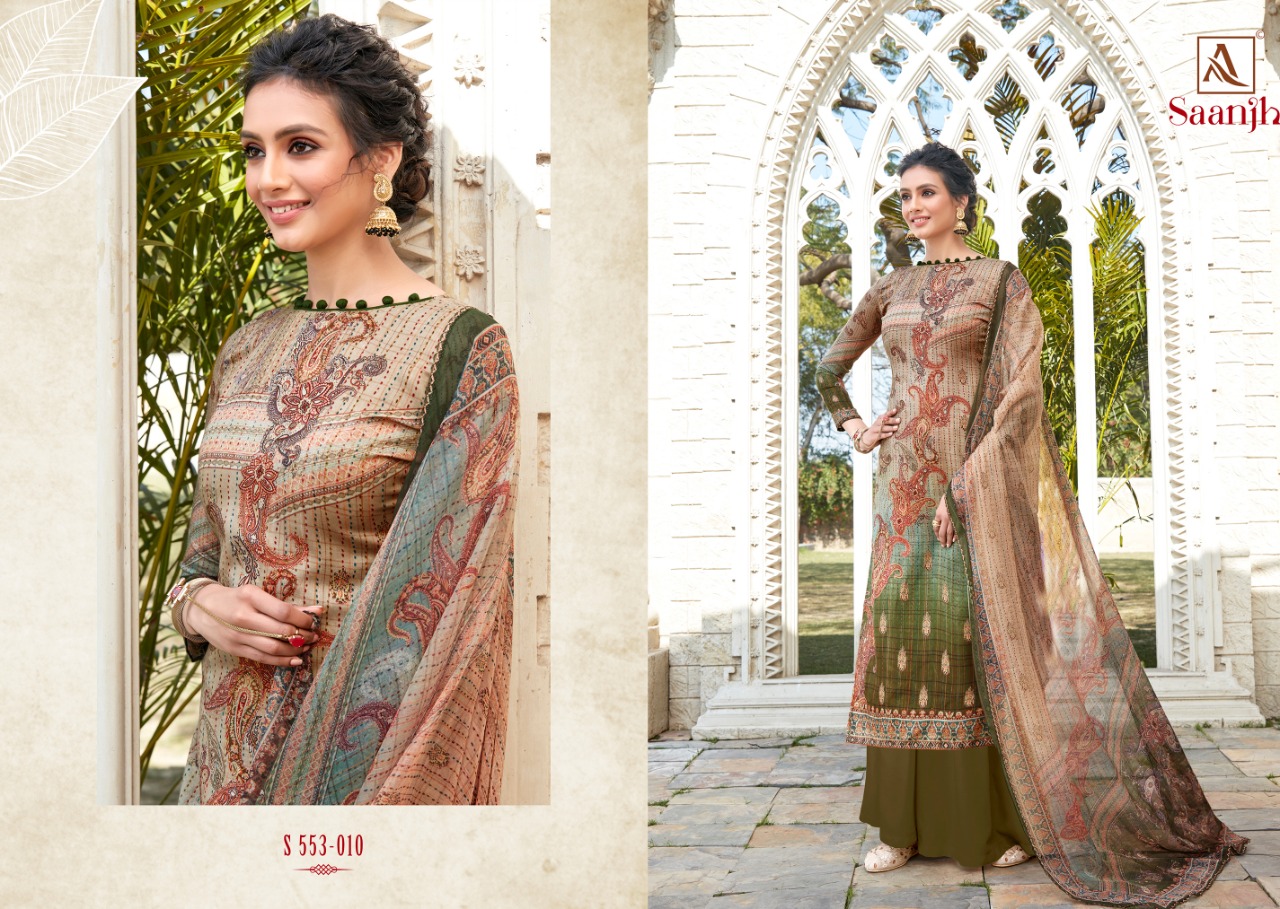 alok suit saanjh cotton exclusive print slwar suit catalog