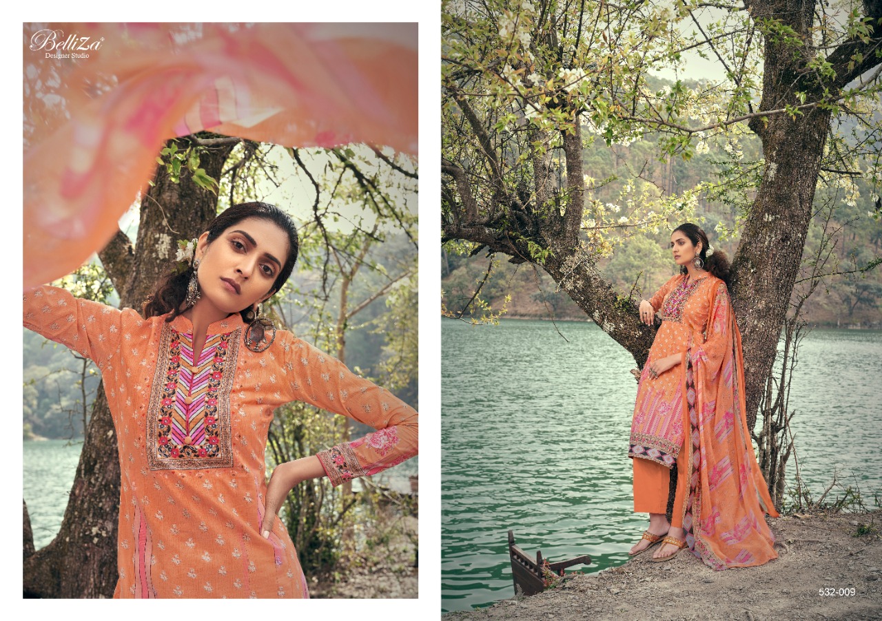 belliza designer studio festive fusion cotton attrective print and colour salwar suit catalog