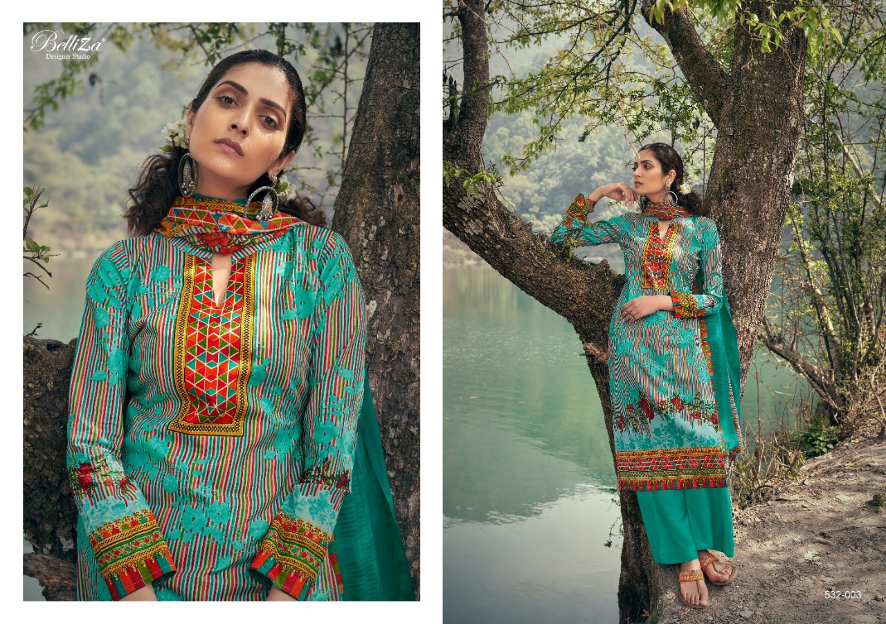 belliza designer studio festive fusion cotton attrective print and colour salwar suit catalog