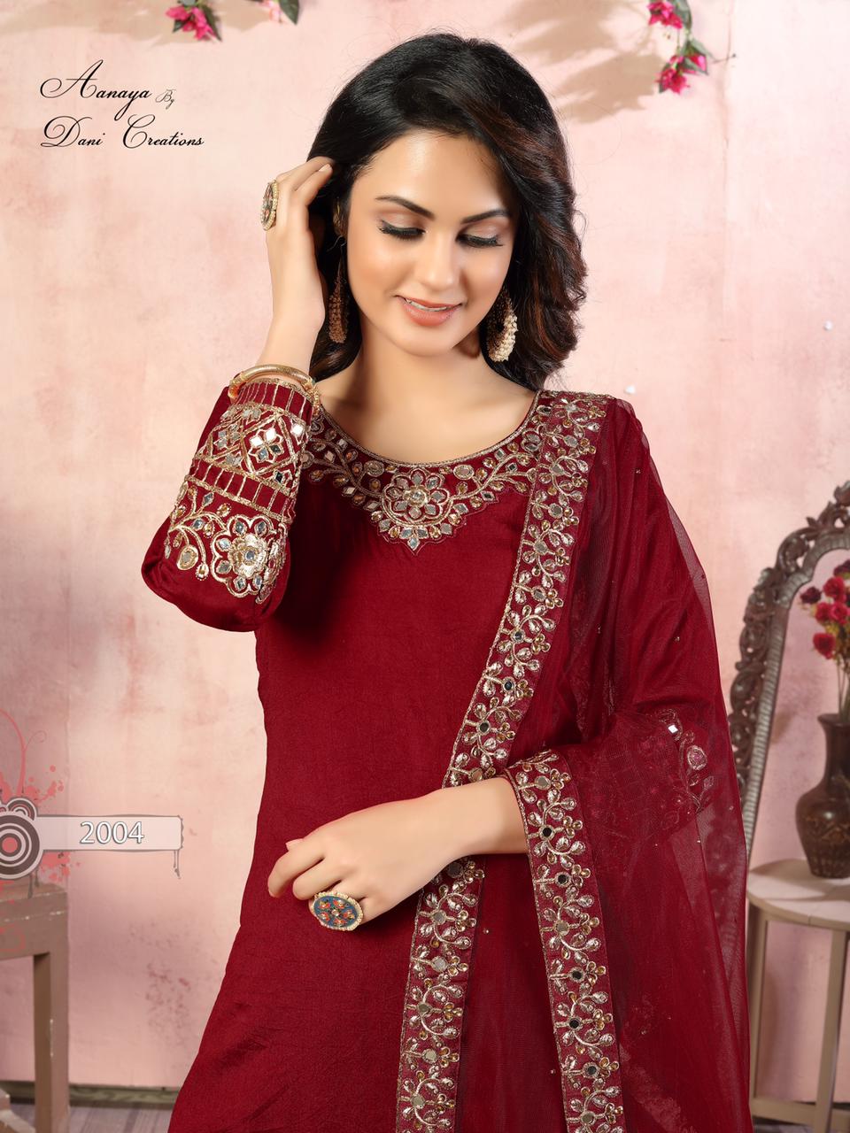 dani aanaya 2000 series vol 120 d no 2004 silk elegant salwar suit singal