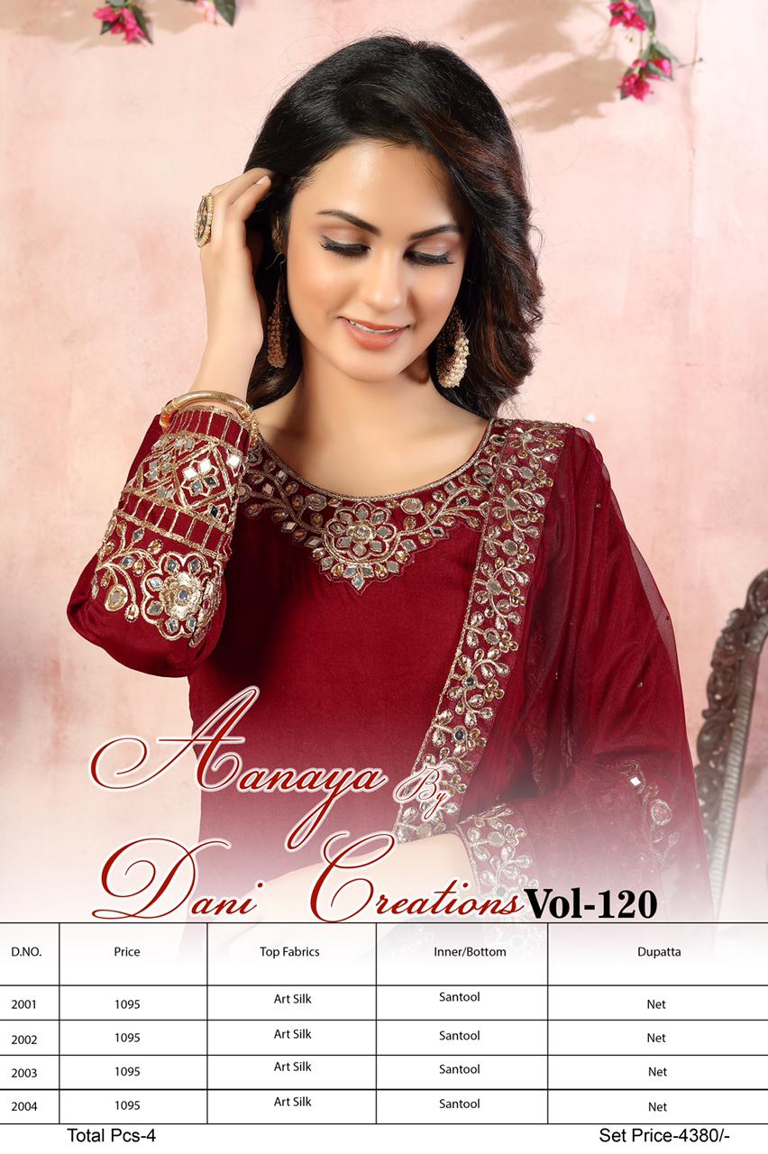 dani aanaya 2000 series vol 120 silk asttonishing  salwar suit catalog