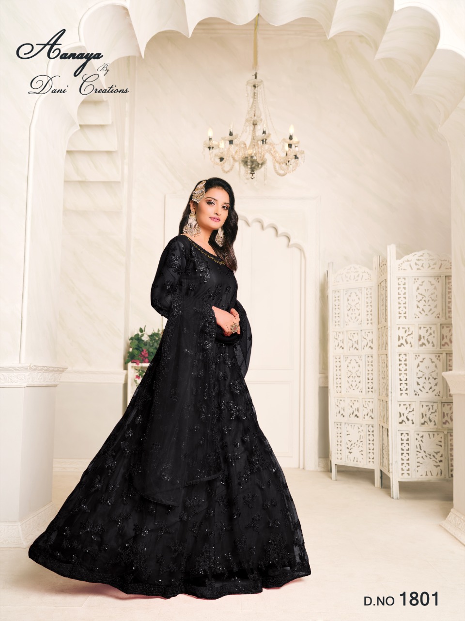 dani aanaya vol 118 d no 1801 net exclusive gown style salwar suit single