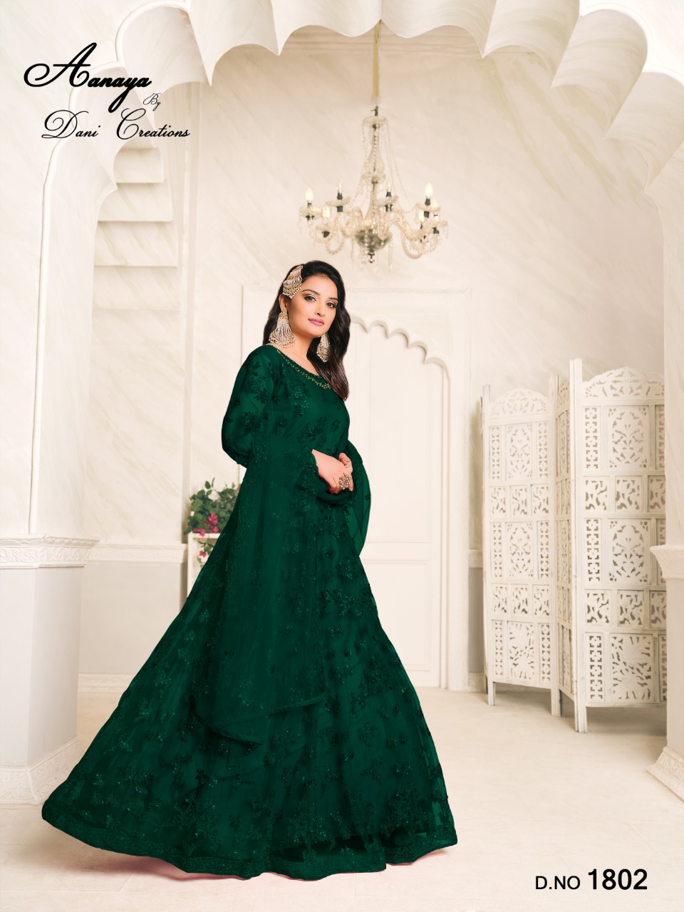 dani aanaya vol 118 d no 1802 net attrective gown style salwar suit single