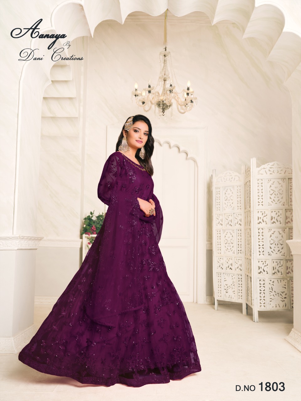 dani aanaya vol 118 d no 1803 net innovative gown style salwar suit single