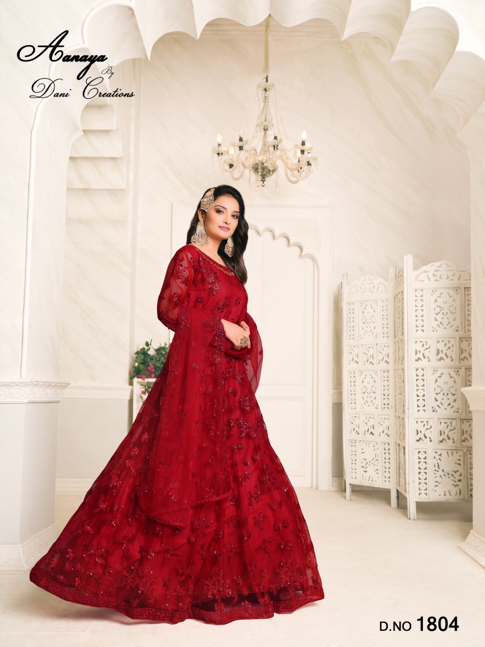 dani aanaya vol 118 d no 1804 net attrective gown style salwar suit single