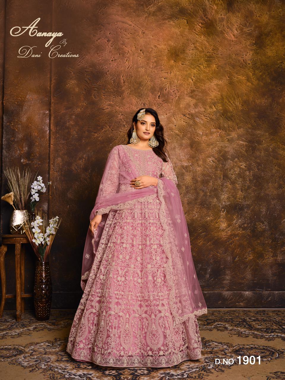 dani aanaya vol 119 d no 1901 net exclusive gown style salwar suit single