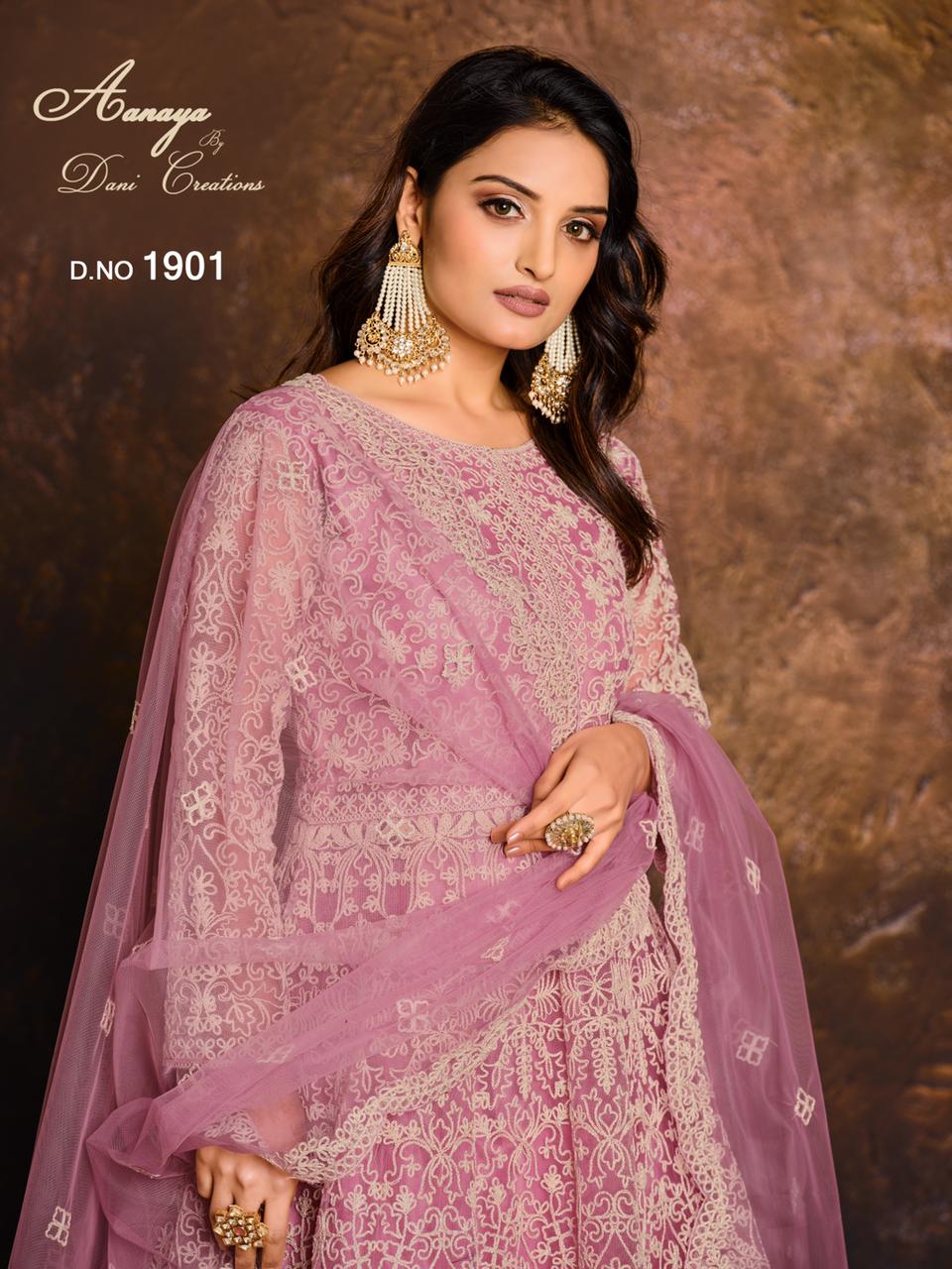 dani aanaya vol 119 d no 1901 net exclusive gown style salwar suit single