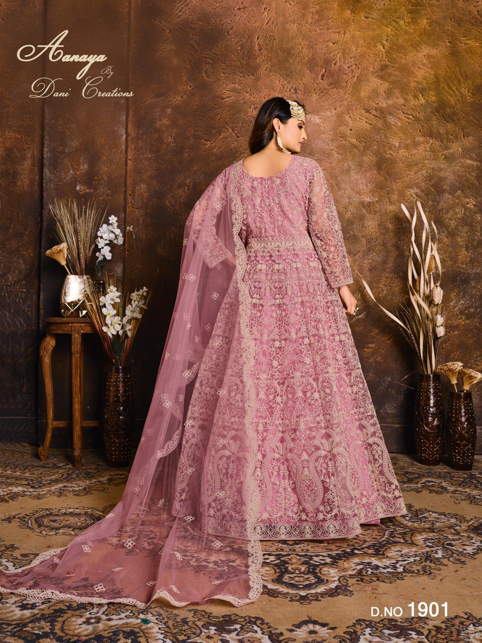 dani aanaya vol 119 d no 1901 net exclusive gown style salwar suit single