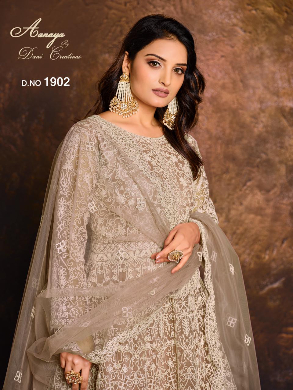 dani aanaya vol 119 d no 1902 net attrective gown style salwar suit single