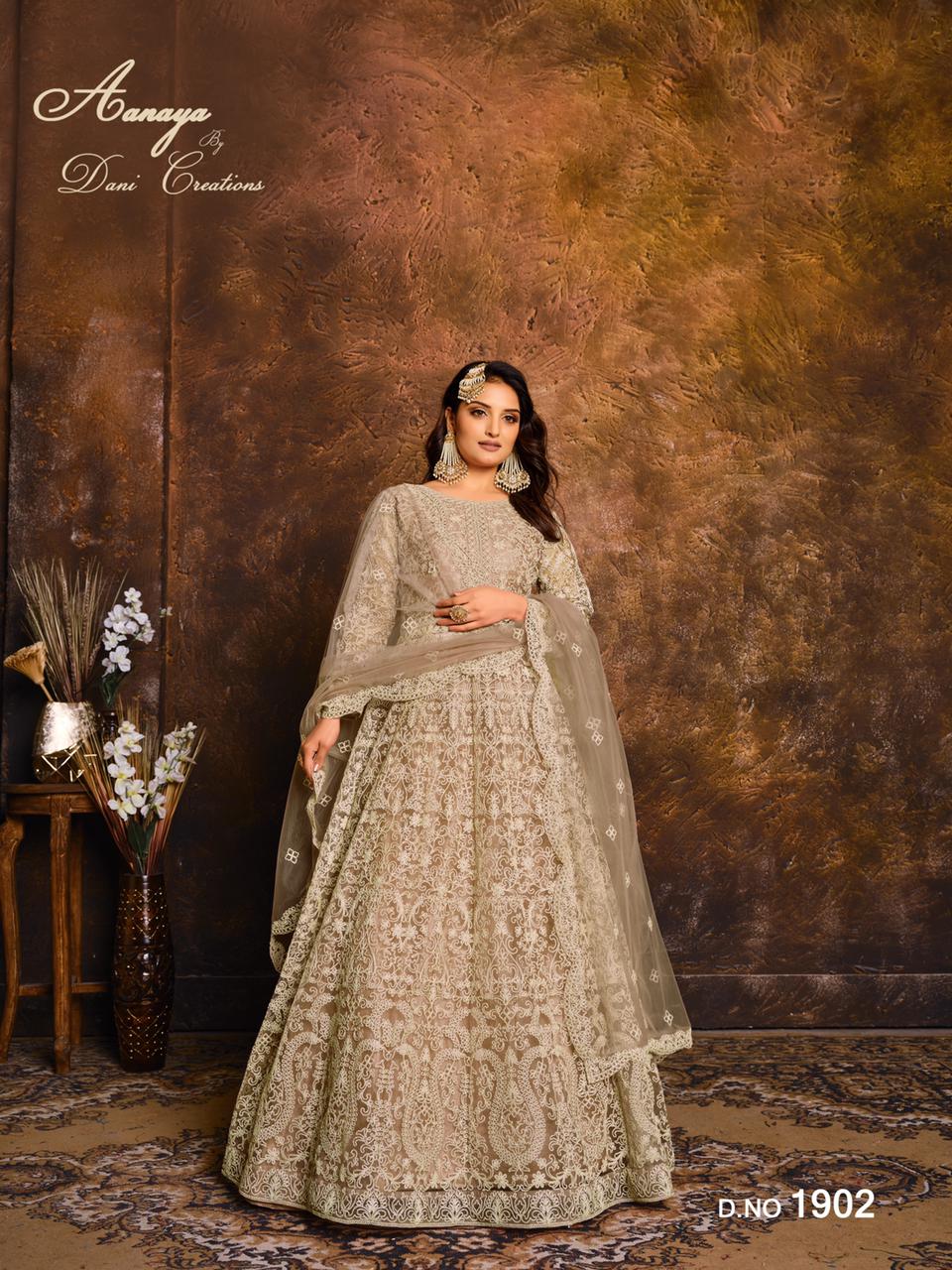 dani aanaya vol 119 d no 1902 net attrective gown style salwar suit single