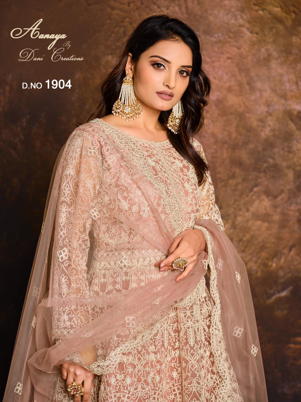 dani aanaya vol 119 d no 1904 net attrective gown style salwar suit single