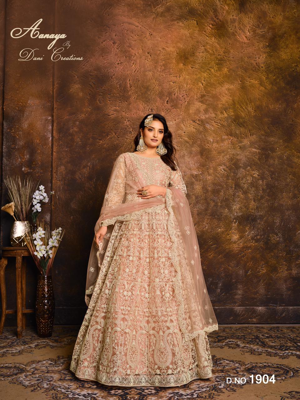 dani aanaya vol 119 d no 1904 net attrective gown style salwar suit single