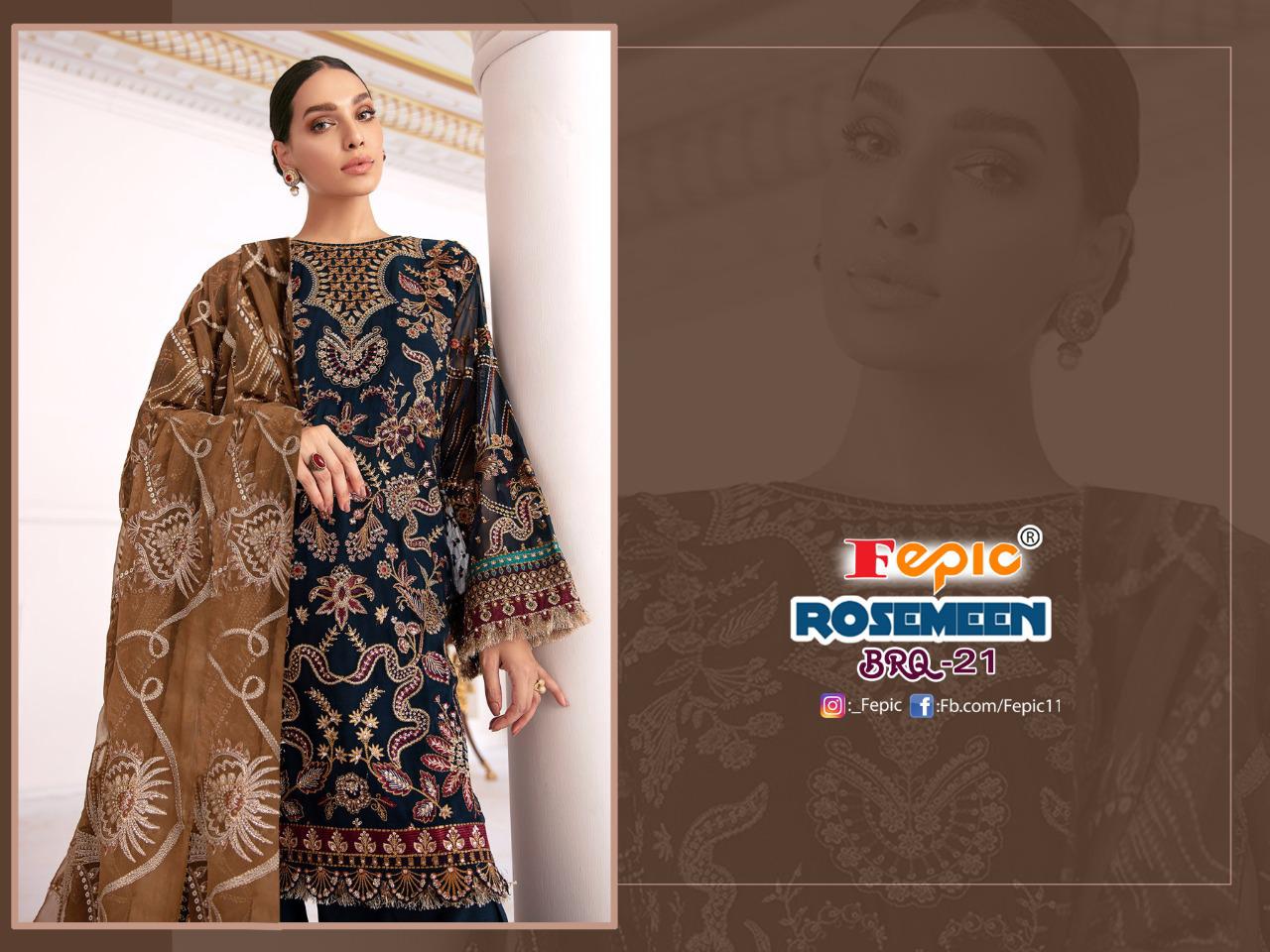 fepic rosemeen brq 21 georgette innovative style salwar suit catalog