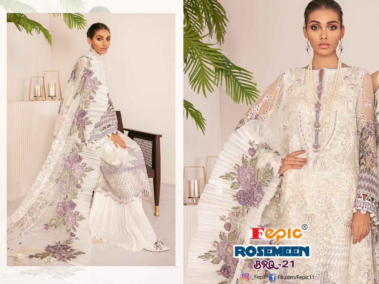 fepic rosemeen brq 21 georgette innovative style salwar suit catalog