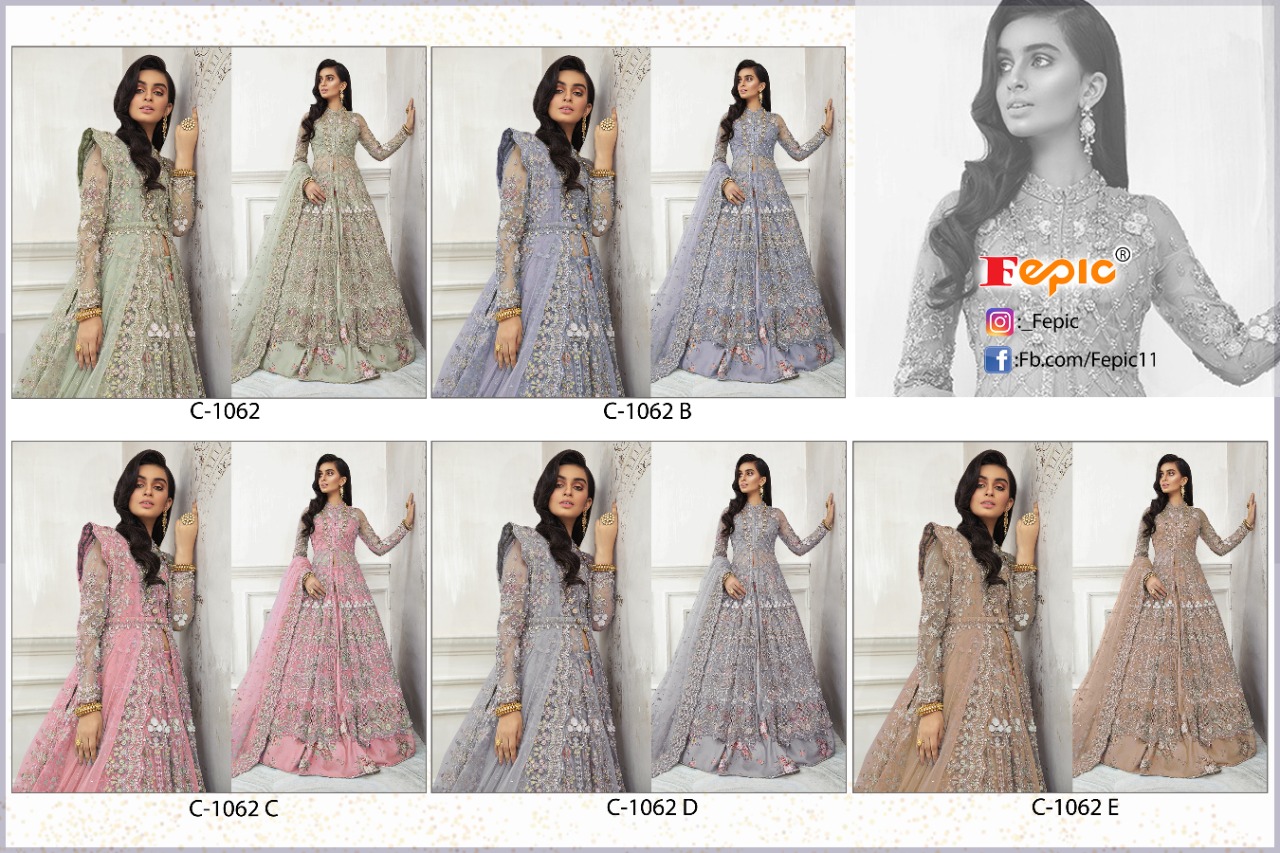 Fepic Rosemeen D No C 1062 Colour HEAVY NET EMBROIDERY Look Salwar Suit Singal