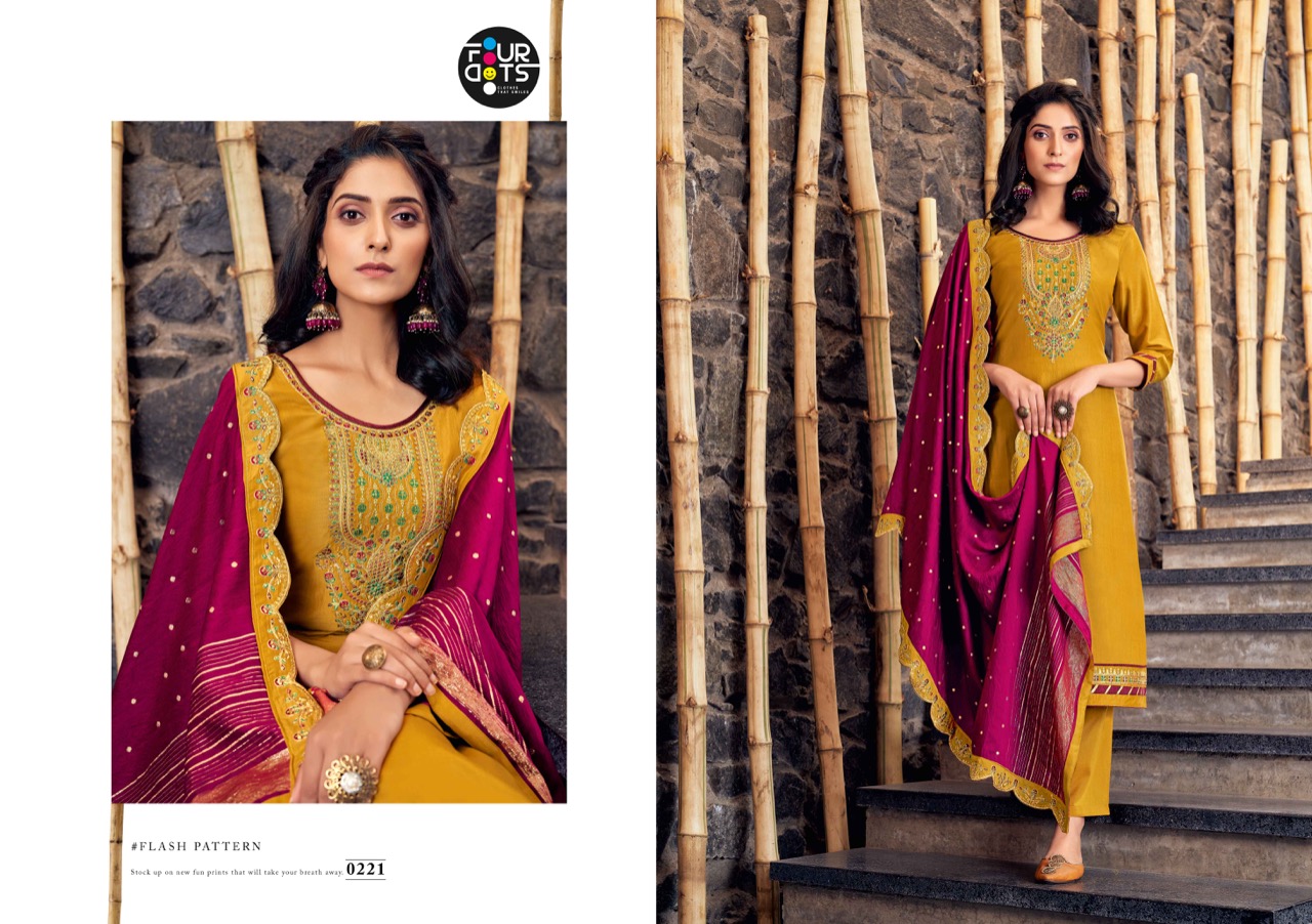 fourdots manjari vol 2  silk classic trendy look salwar suit catalog