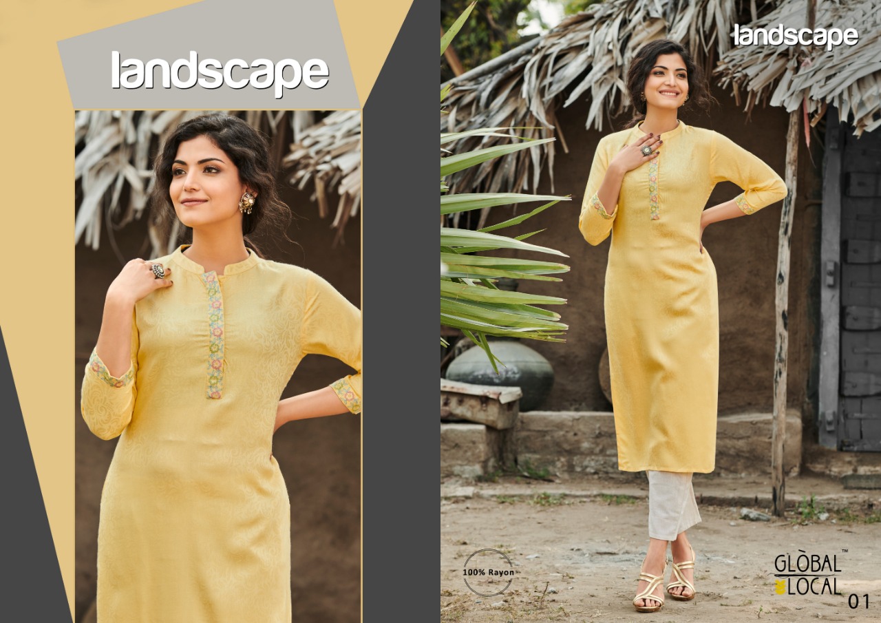 global local landscape rayon catchy look kurti  catalog