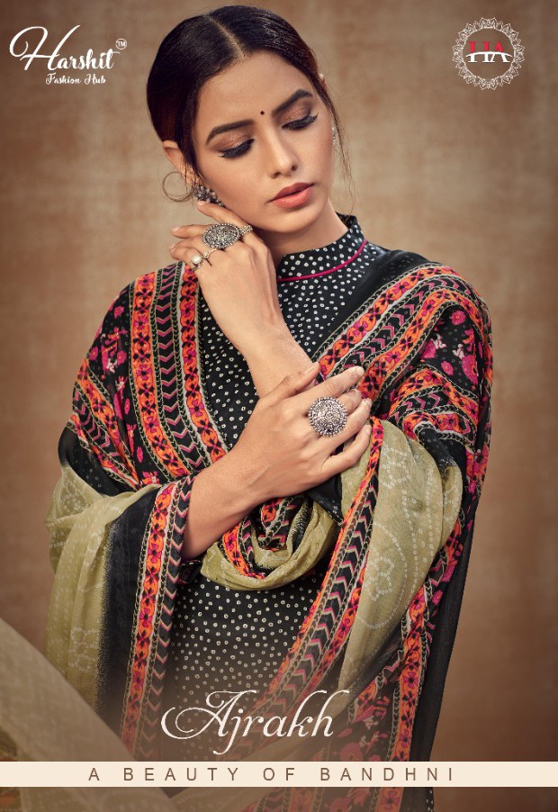 harshit fashion ajrakh pure jam exclusive digital Bandni print salwar suit catalog