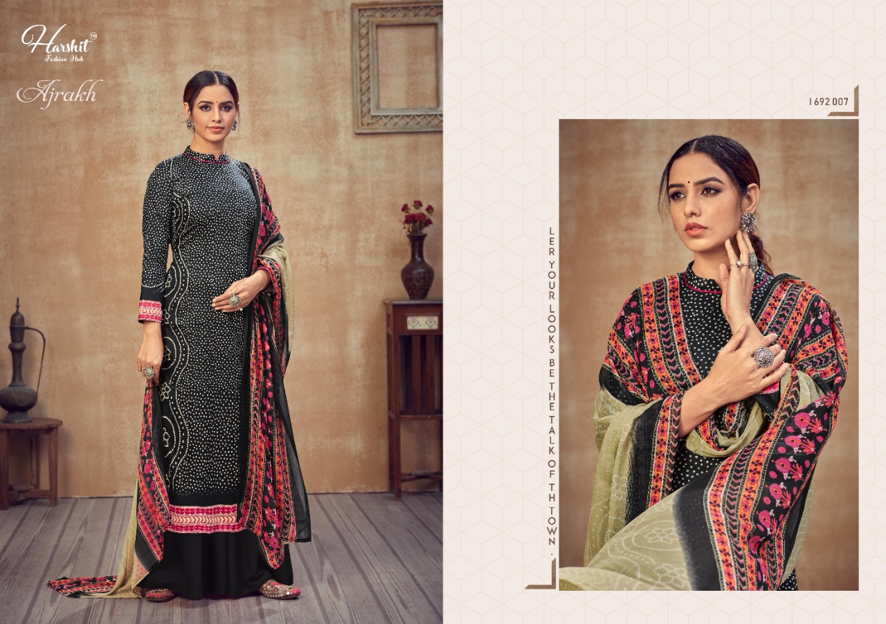 harshit fashion ajrakh pure jam exclusive digital Bandni print salwar suit catalog