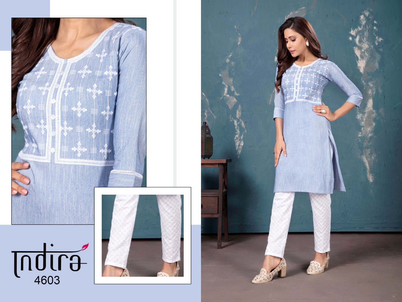 indira apparel  The Spring 2 cotton decent style  kurti with Bottom catalog