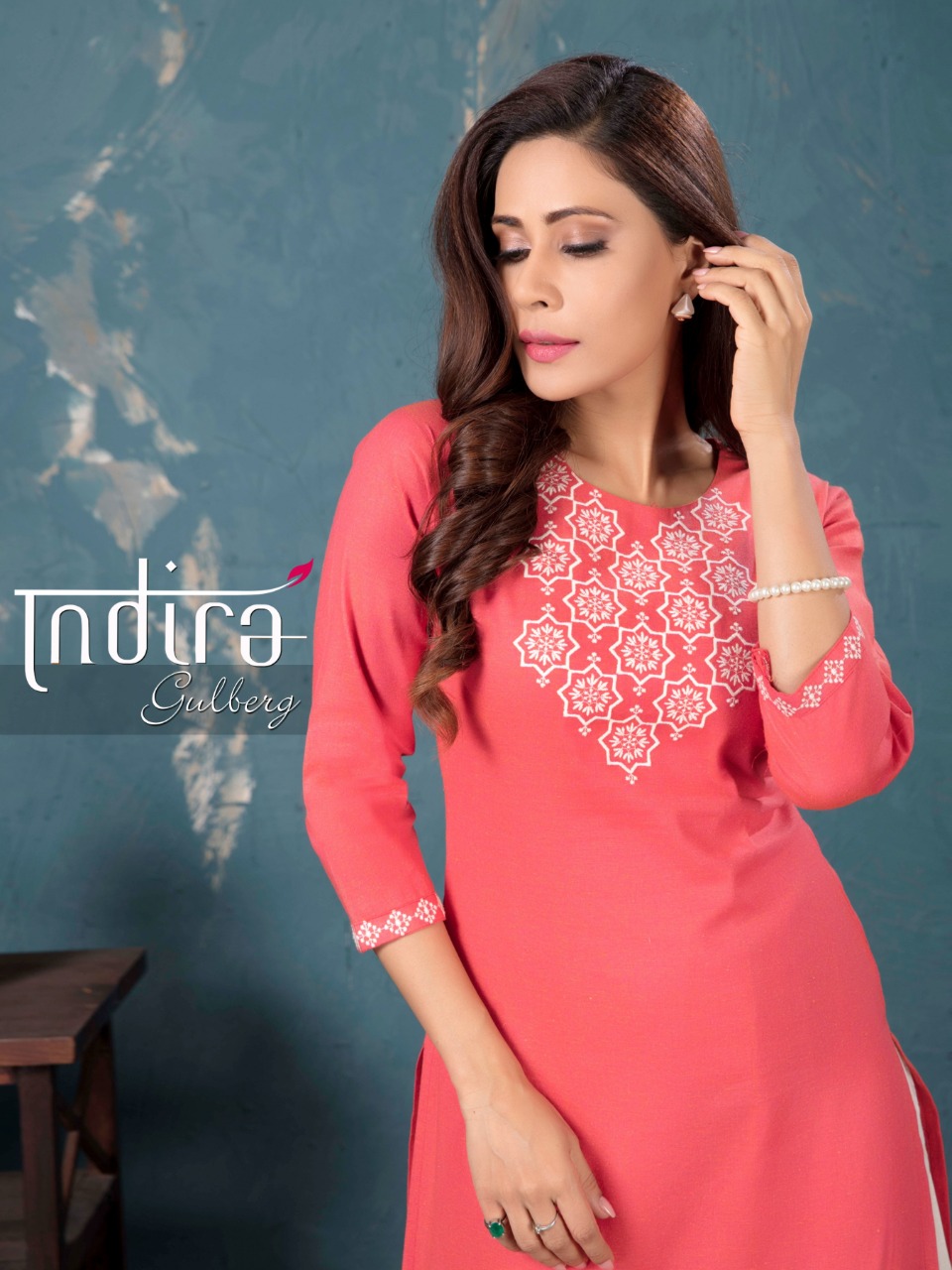 indira apparel gulberg  cotton classic trendy look kurti with bottom catalog