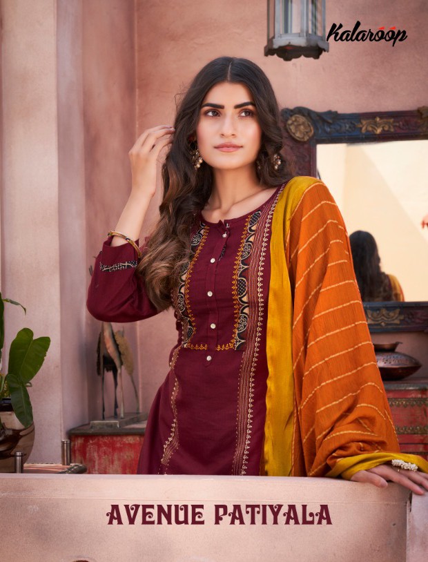 Kalaroop by Kajree Avenue Patiyla rayon innovative style patiyala kurti with dupatta catalog