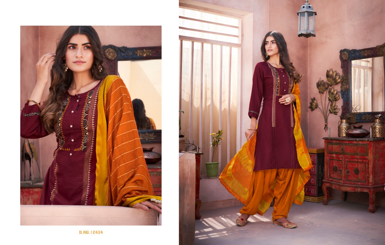 Kalaroop by Kajree Avenue Patiyla rayon innovative style patiyala kurti with dupatta catalog