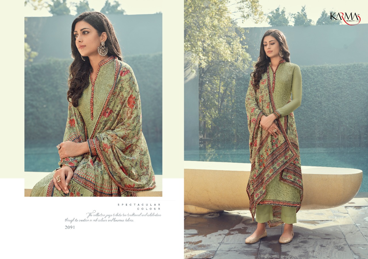 Karma trendz sabah vol 3 muslin innovative style salwar suit catalog