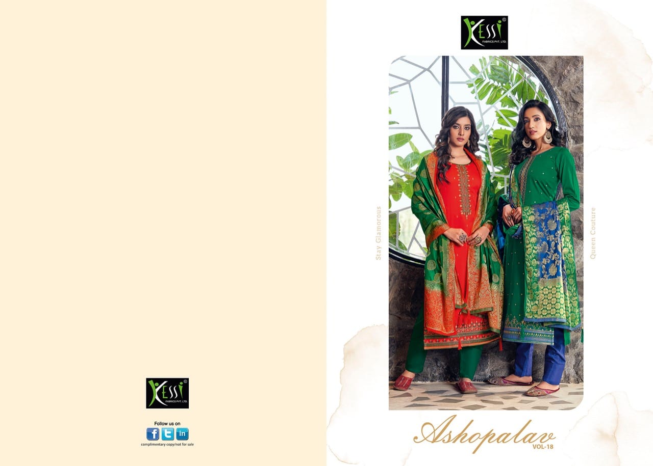 kessi fabrics Asopalav Vol 18 jam silk attrective  Embroidery salwar suit catalog