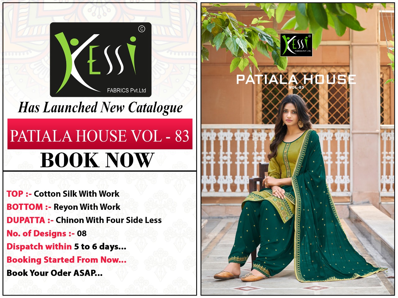 kessi fabrics Patiyala House vol 83 jam silk attrective look salwar suit catalog