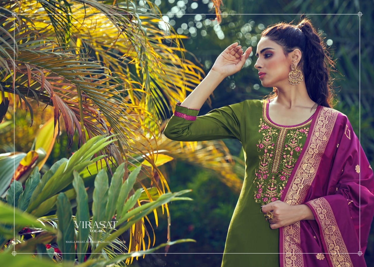 kessi fabrics virasat Vol 8 jam silk attrective  Embroidery salwar suit catalog