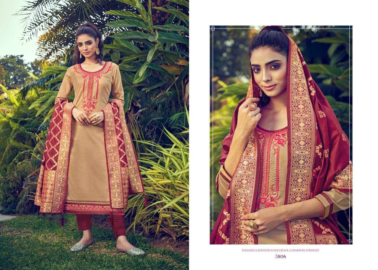 kessi fabrics virasat Vol 8 jam silk attrective  Embroidery salwar suit catalog