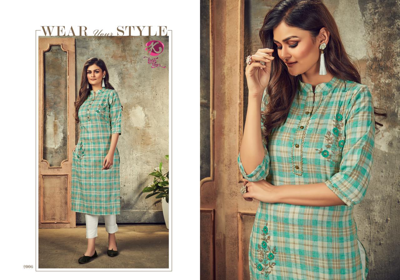 kurti times aayna cotton elegant kurti catalog