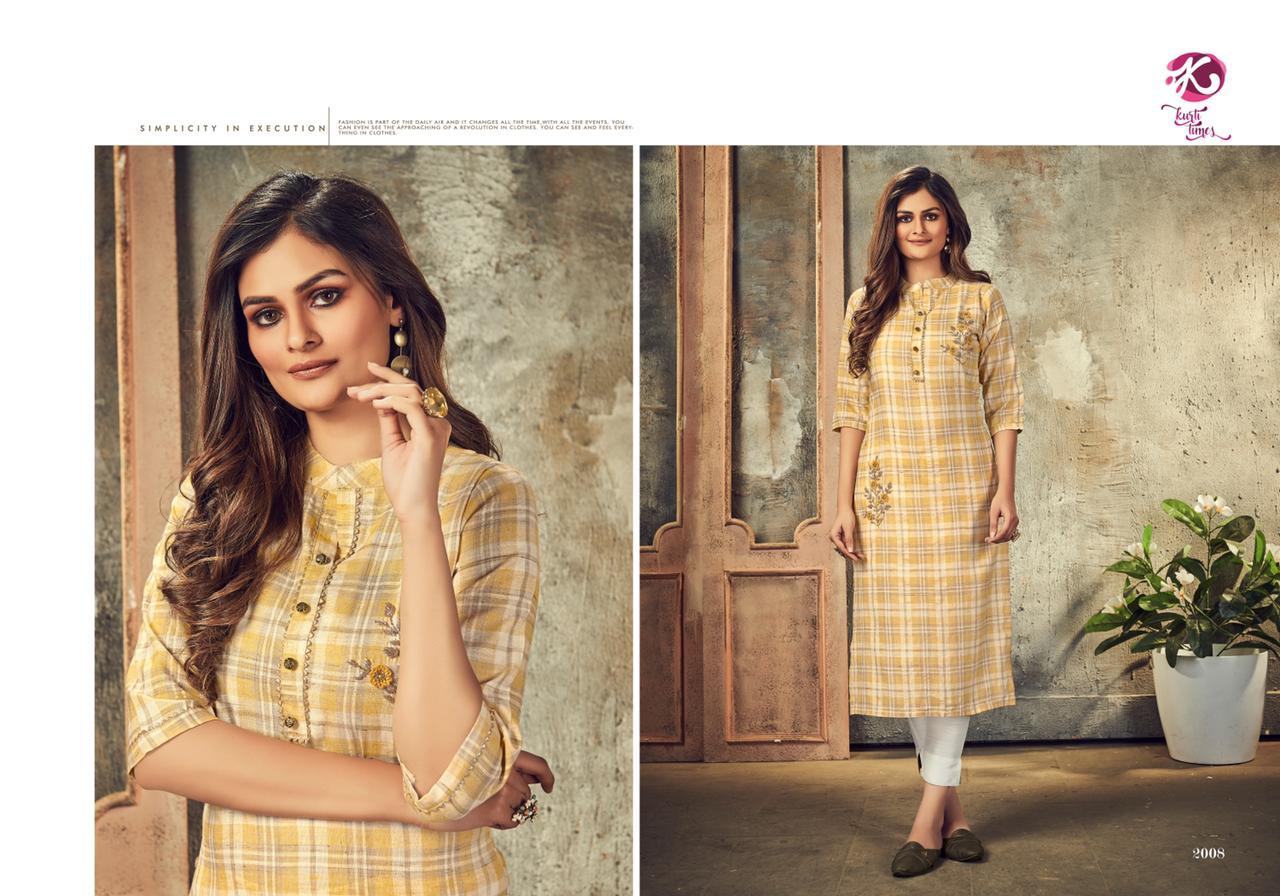 kurti times aayna cotton elegant kurti catalog