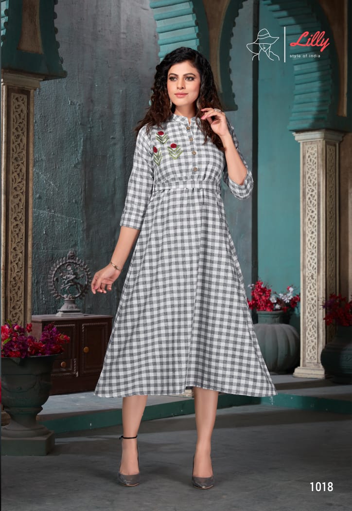 lilly style of india ginni cotton classic trendy look kurti catalog