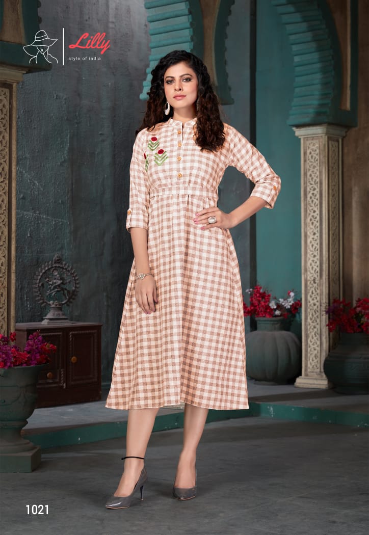 lilly style of india ginni cotton classic trendy look kurti catalog