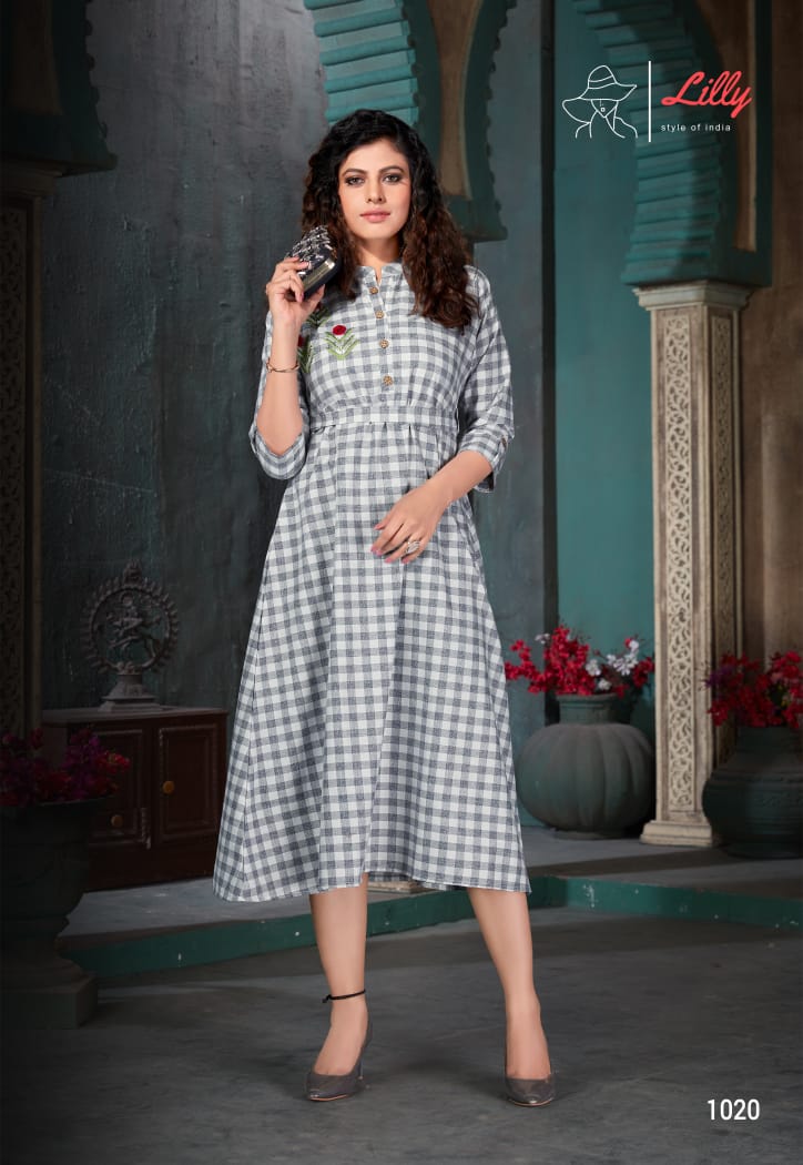 lilly style of india ginni cotton classic trendy look kurti catalog