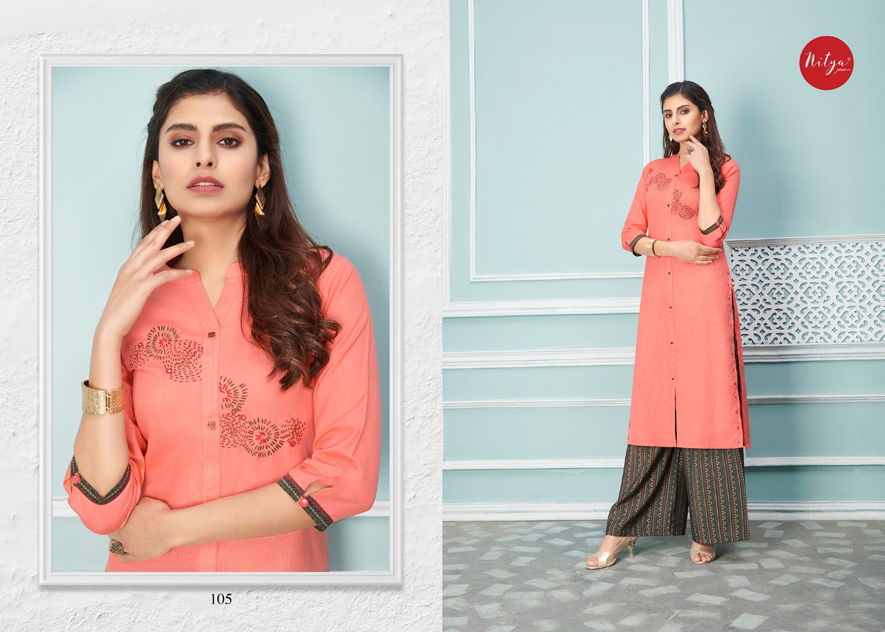 lt nitya glory rayon elegant kurti with bottom catalog