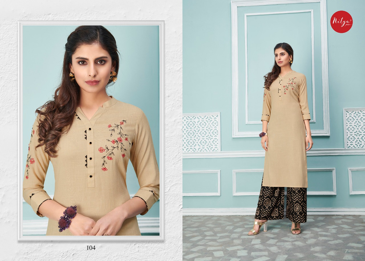 lt nitya glory rayon elegant kurti with bottom catalog